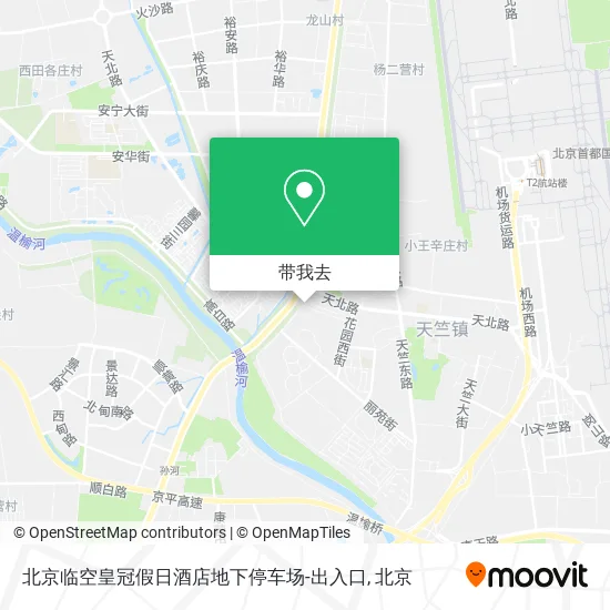 北京临空皇冠假日酒店地下停车场-出入口地图
