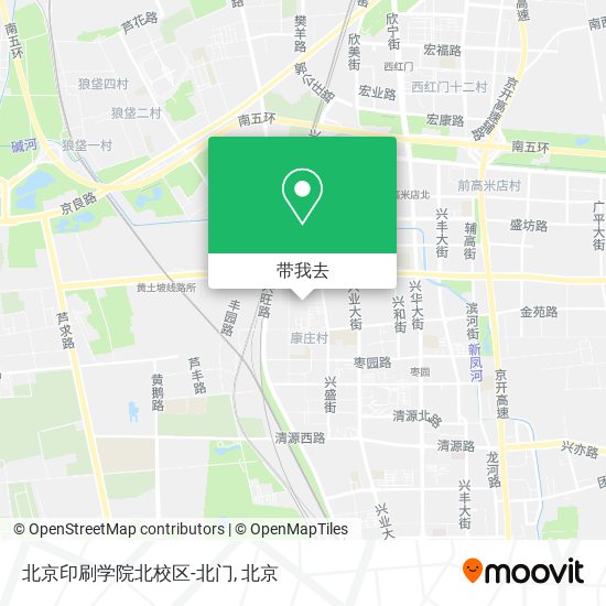 北京印刷学院北校区-北门地图