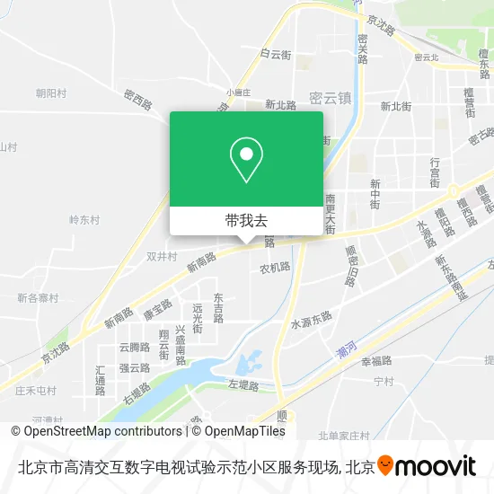 北京市高清交互数字电视试验示范小区服务现场地图