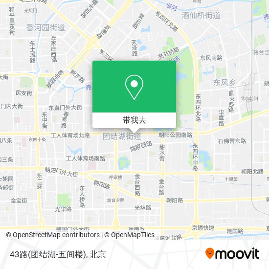 43路(团结湖-五间楼)地图