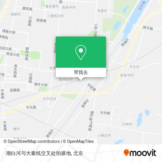 潮白河与大秦线交叉处拍摄地地图