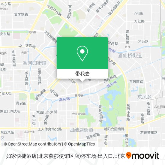 如家快捷酒店(北京燕莎使馆区店)停车场-出入口地图