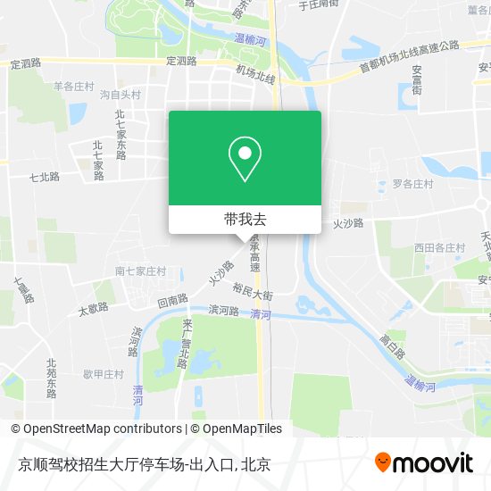 京顺驾校招生大厅停车场-出入口地图