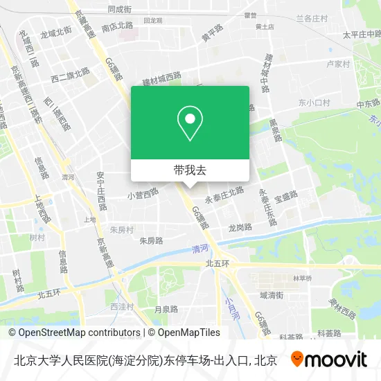 北京大学人民医院(海淀分院)东停车场-出入口地图