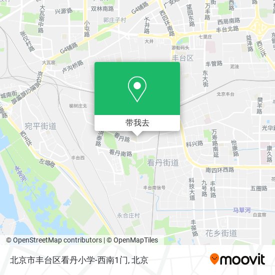 北京市丰台区看丹小学-西南1门地图