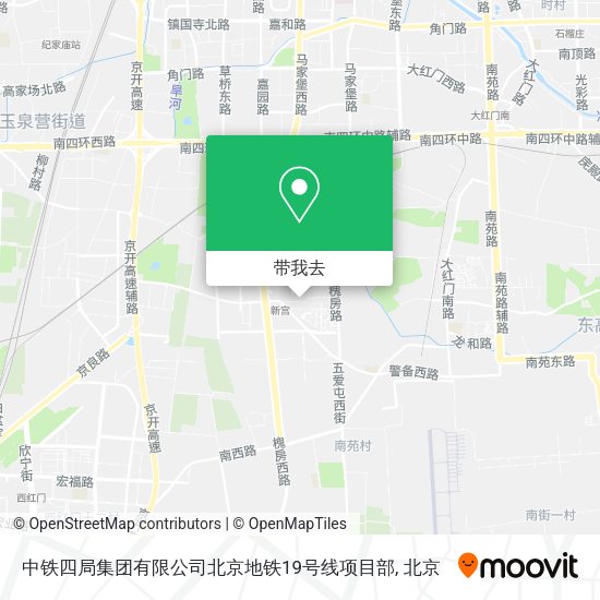 中铁四局集团有限公司北京地铁19号线项目部地图