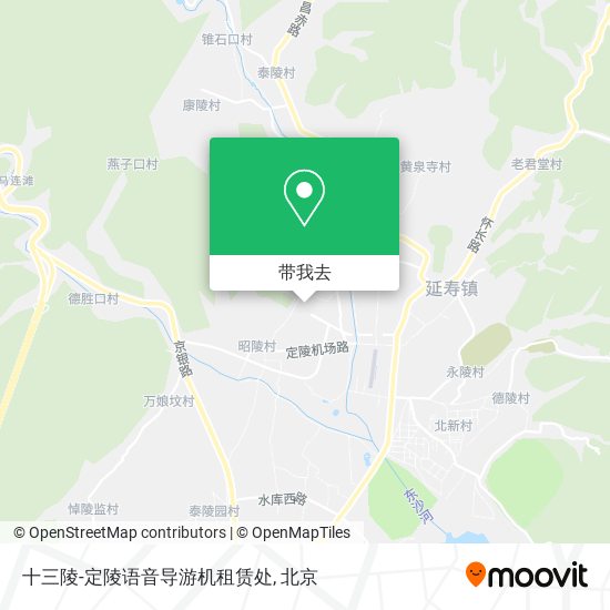 十三陵-定陵语音导游机租赁处地图