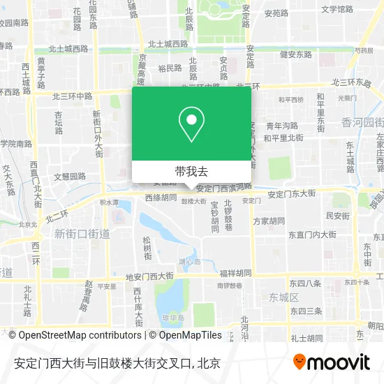 安定门西大街与旧鼓楼大街交叉口地图