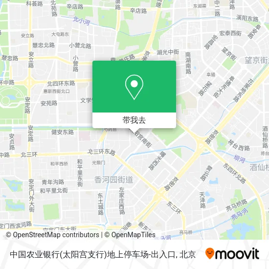 中国农业银行(太阳宫支行)地上停车场-出入口地图
