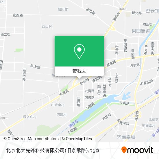 北京北大先锋科技有限公司(旧京承路)地图