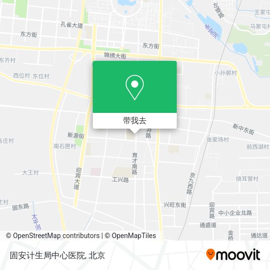 固安计生局中心医院地图