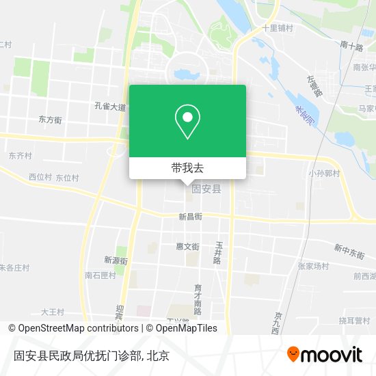 固安县民政局优抚门诊部地图