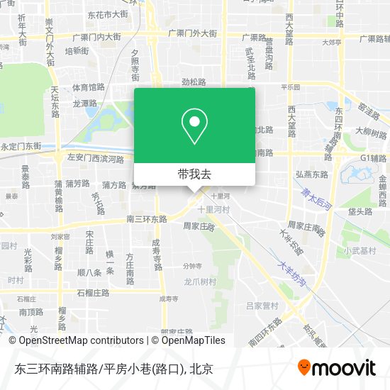 东三环南路辅路/平房小巷(路口)地图