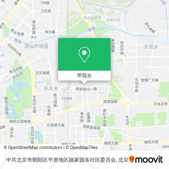 中共北京市朝阳区平房地区姚家园东社区委员会地图