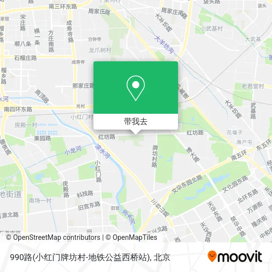 990路(小红门牌坊村-地铁公益西桥站)地图