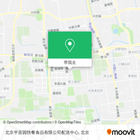 北京半亩园快餐食品有限公司配送中心地图