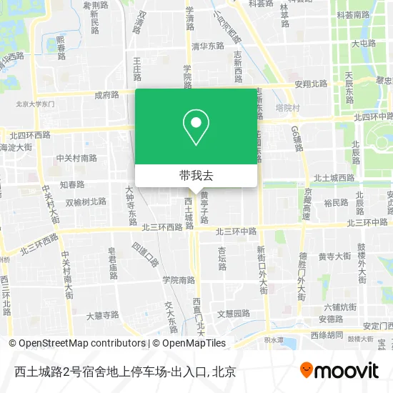 西土城路2号宿舍地上停车场-出入口地图