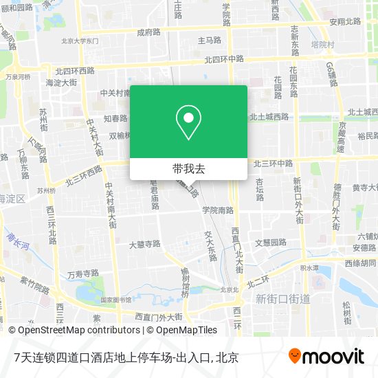 7天连锁四道口酒店地上停车场-出入口地图