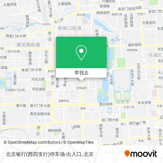 北京银行(西四支行)停车场-出入口地图