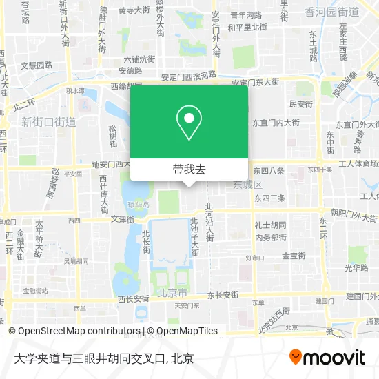 大学夹道与三眼井胡同交叉口地图