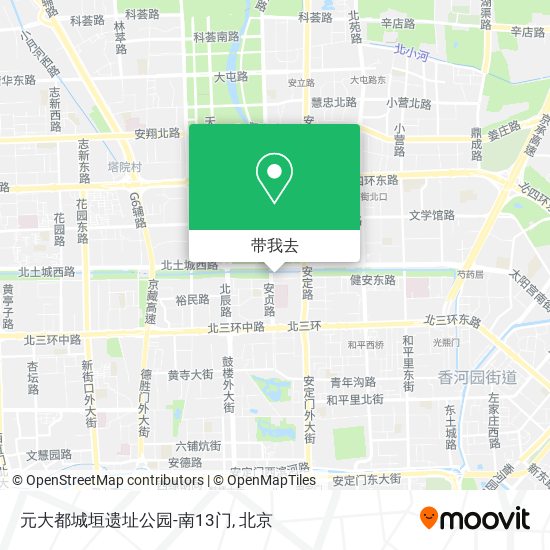 元大都城垣遗址公园-南13门地图