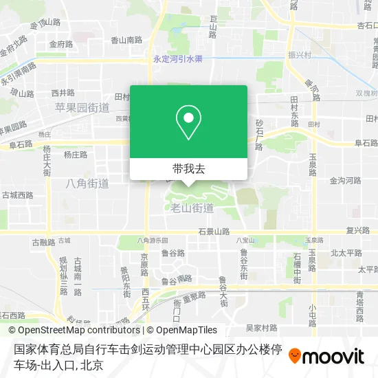 国家体育总局自行车击剑运动管理中心园区办公楼停车场-出入口地图