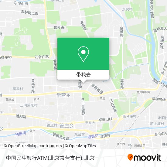 中国民生银行ATM(北京常营支行)地图