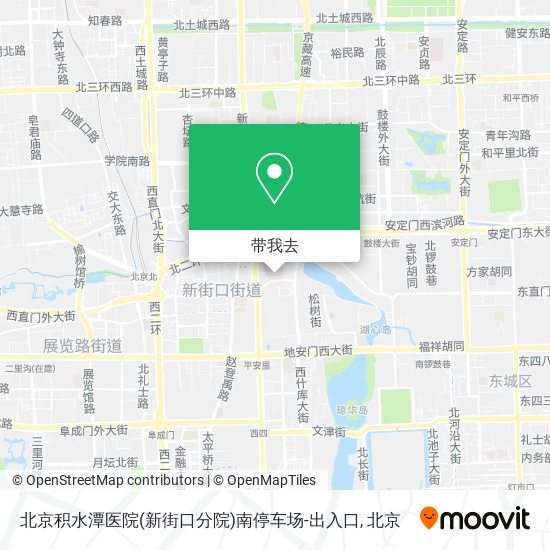 北京积水潭医院(新街口分院)南停车场-出入口地图