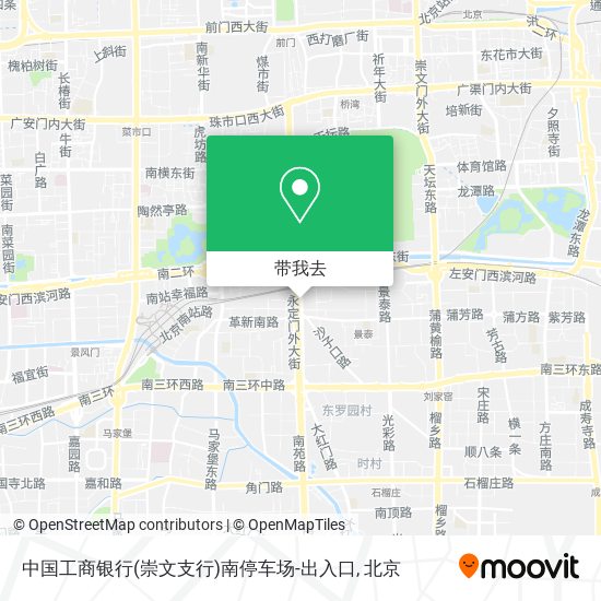 中国工商银行(崇文支行)南停车场-出入口地图