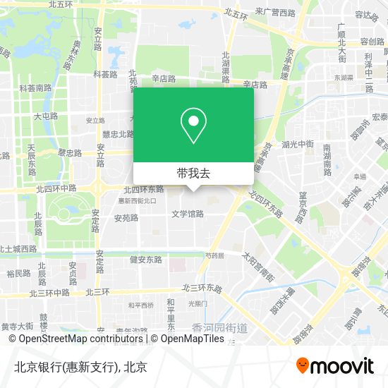 北京银行(惠新支行)地图