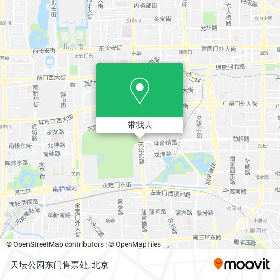 天坛公园东门售票处地图
