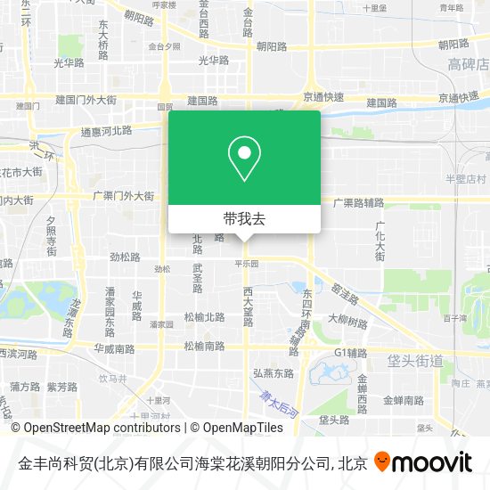 金丰尚科贸(北京)有限公司海棠花溪朝阳分公司地图