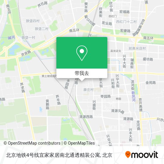 北京地铁4号线宜家家居南北通透精装公寓地图