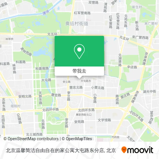 北京温馨简洁自由自在的家公寓大屯路东分店地图