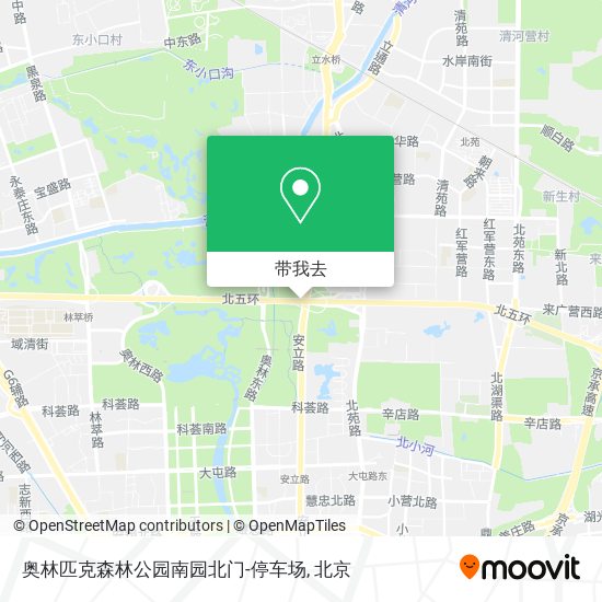 奥林匹克森林公园南园北门-停车场地图