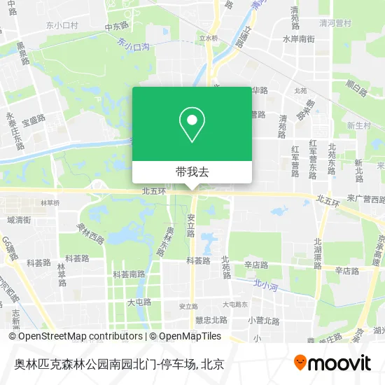 奥林匹克森林公园南园北门-停车场地图