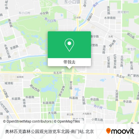 奥林匹克森林公园观光游览车北园-南门站地图