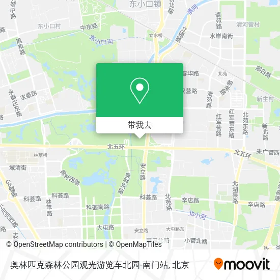 奥林匹克森林公园观光游览车北园-南门站地图