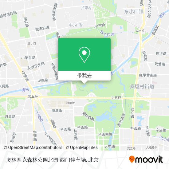 奥林匹克森林公园北园-西门停车场地图