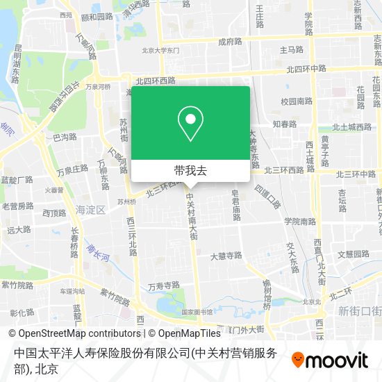 中国太平洋人寿保险股份有限公司(中关村营销服务部)地图