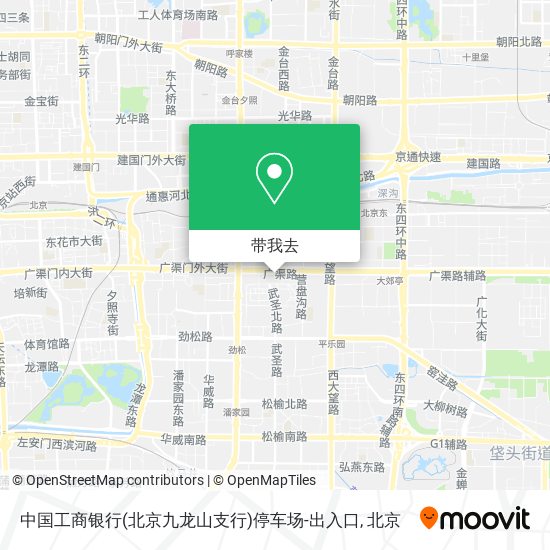 中国工商银行(北京九龙山支行)停车场-出入口地图