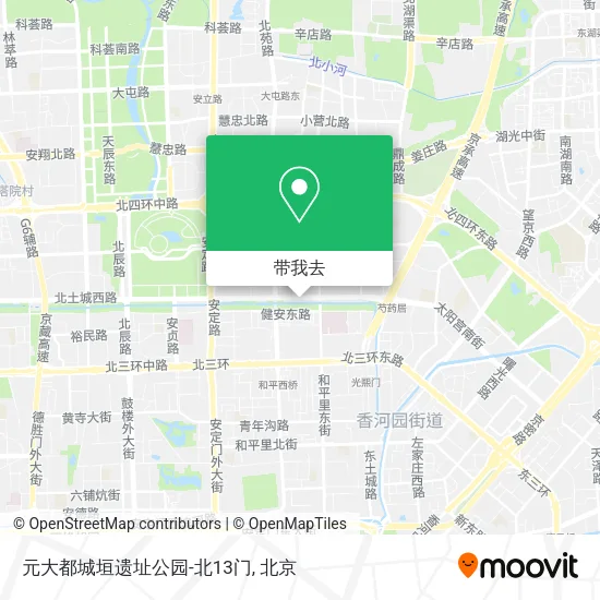 元大都城垣遗址公园-北13门地图