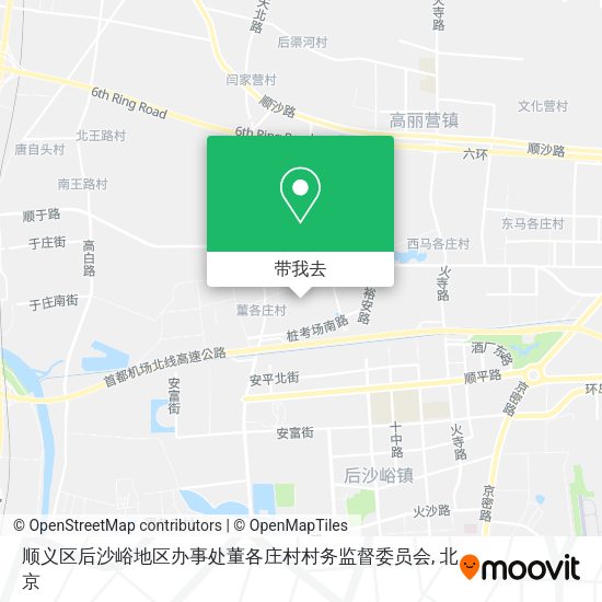 顺义区后沙峪地区办事处董各庄村村务监督委员会地图