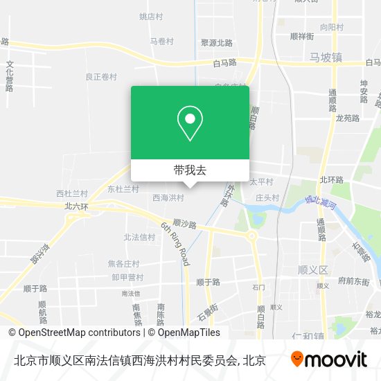 北京市顺义区南法信镇西海洪村村民委员会地图