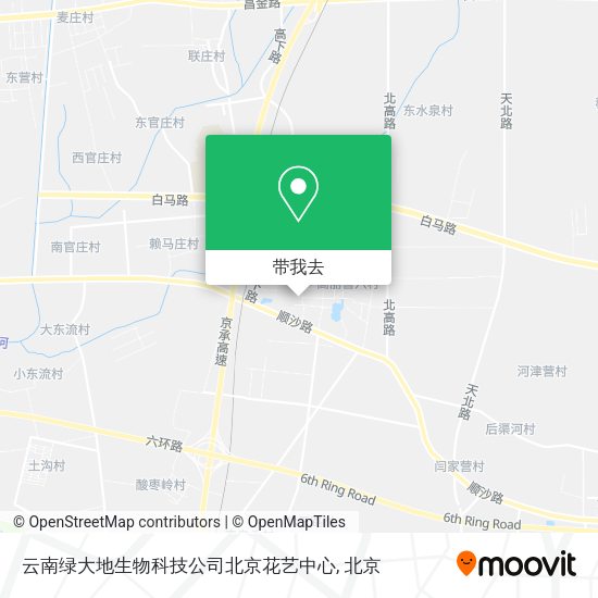 云南绿大地生物科技公司北京花艺中心地图