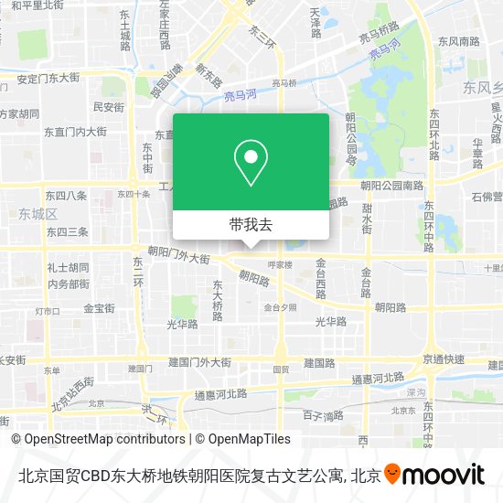 北京国贸CBD东大桥地铁朝阳医院复古文艺公寓地图