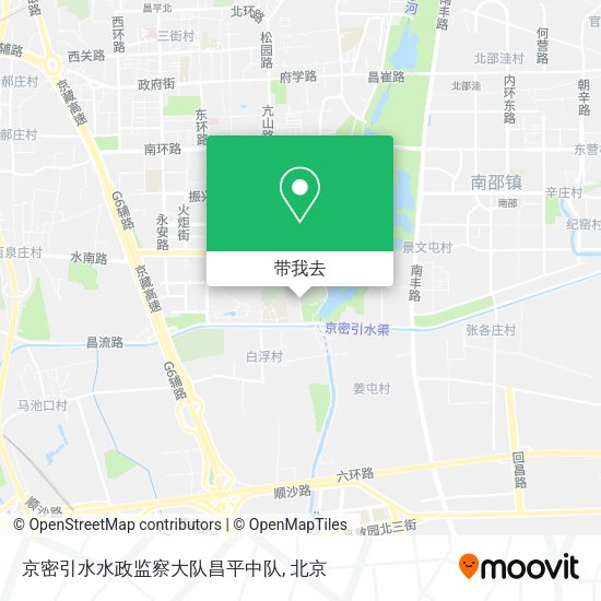 京密引水水政监察大队昌平中队地图