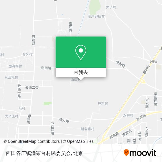 西田各庄镇渔家台村民委员会地图