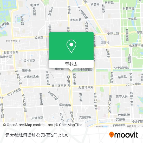 元大都城垣遗址公园-西5门地图