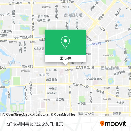 北门仓胡同与仓夹道交叉口地图